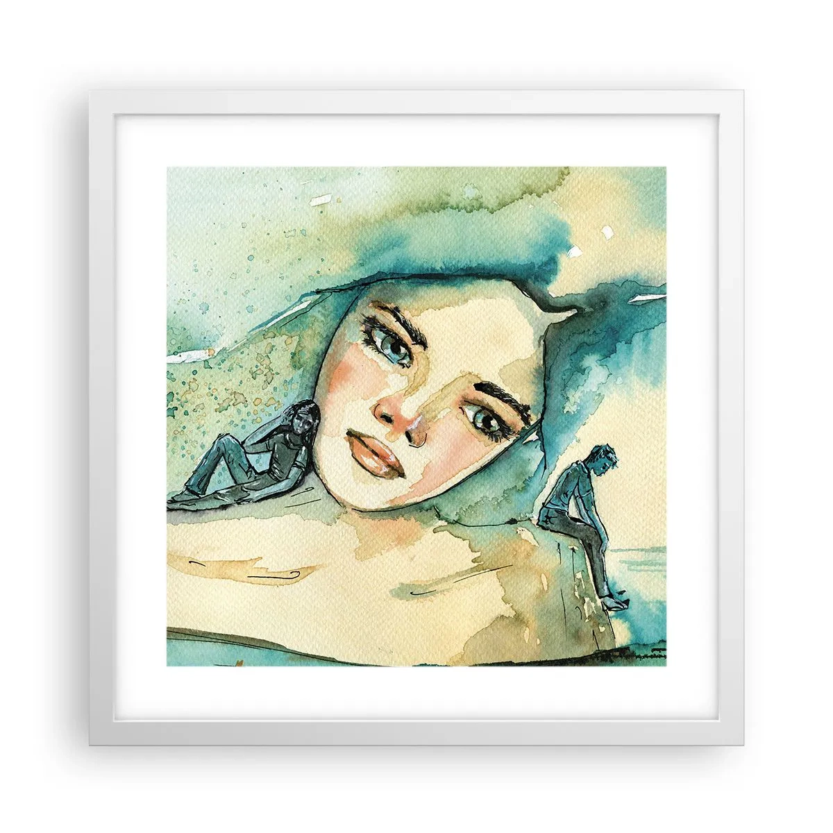 Poster in cornice bianca - Am I blue? - 40x40 cm