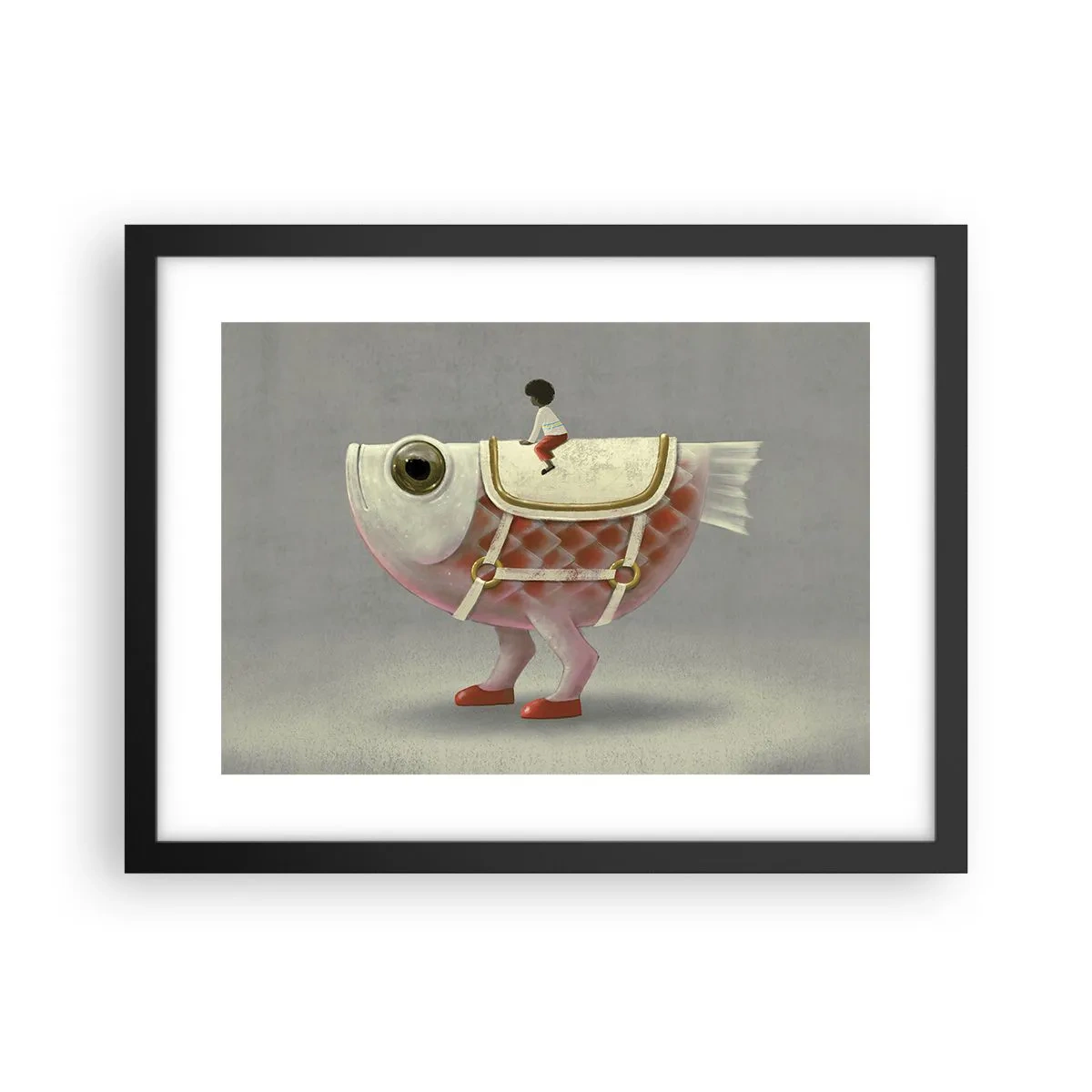 Poster in cornice nera - Il cavaliere del pesce - 40x30 cm