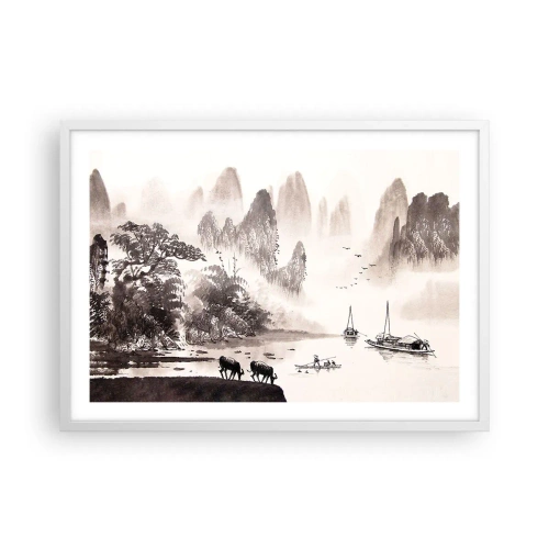 Poster in cornice bianca - L'esotica quotidianità dell'Oriente - 70x50 cm