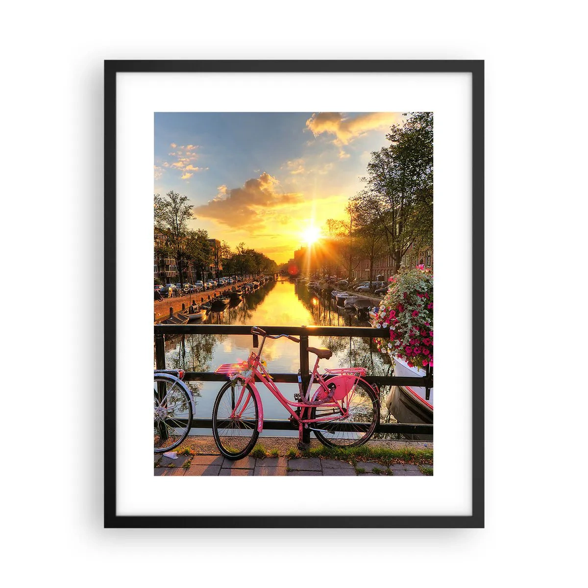 Poster in cornice nera - Mattino di primavera ad Amsterdam - 40x50 cm