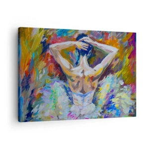 Quadro su tela - Stampe su Tela - Una ballerina dai colori dinamici e dall'espressione pittorica - 70x50cm - Tutto può succedere - Decorazione murale moderna per soggiorno e camera da letto ARTTOR