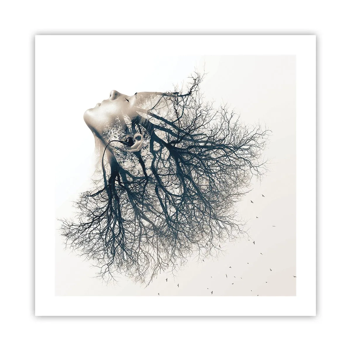 Poster - In ascolto del sussurro dell'albero - 50x50 cm
