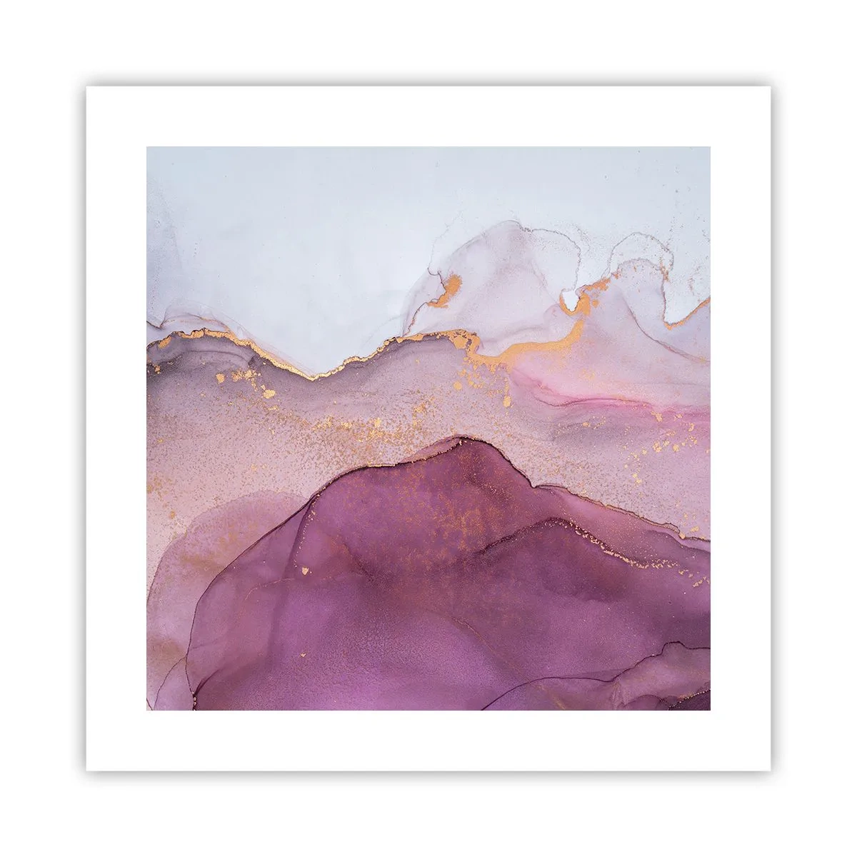 Poster - Onde di lilla e viola - 40x40 cm