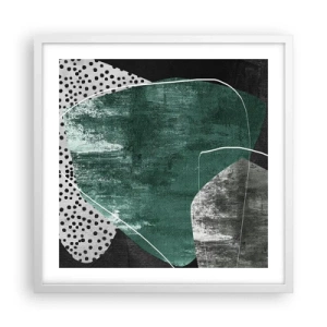 Poster in cornice bianca - Astrazione colorata con petalo d'oro - 50x50 cm