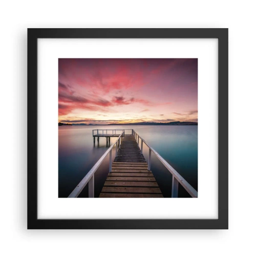Poster in cornice nera - La fiamma mite della sera - 30x30 cm
