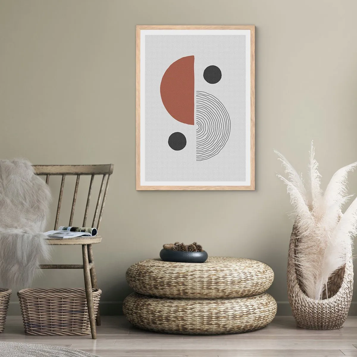 Poster in cornice rovere chiaro - La perfezione del cerchio - 50x70 cm