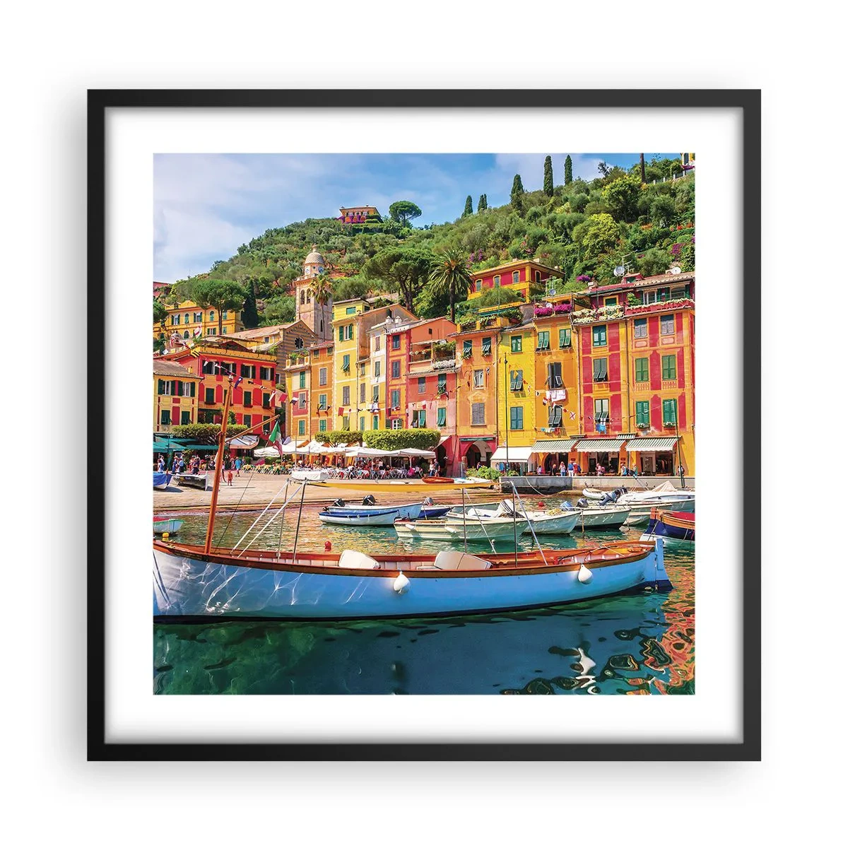 Poster in cornice nera - Mattino italiano - 50x50 cm