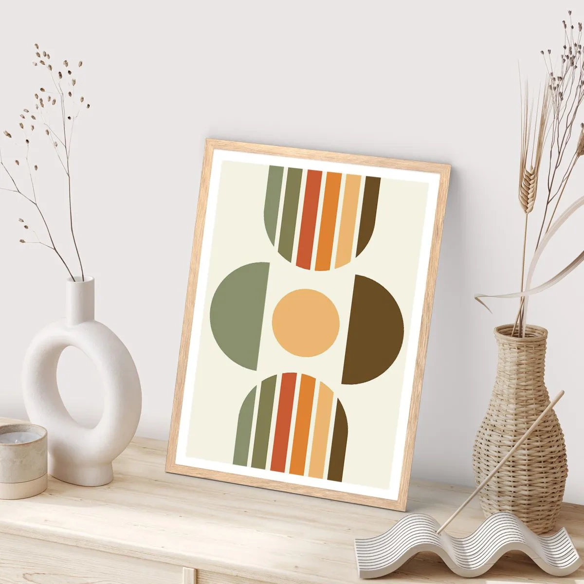 Poster in cornice rovere chiaro - Nei colori della terra - 40x50 cm