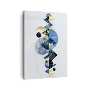 Quadro su tela - Stampe su Tela - Motivi geometrici astratti con motivi montani - 50x70cm - Paesaggio geometrico - Decorazione murale moderna per soggiorno e camera da letto ARTTOR