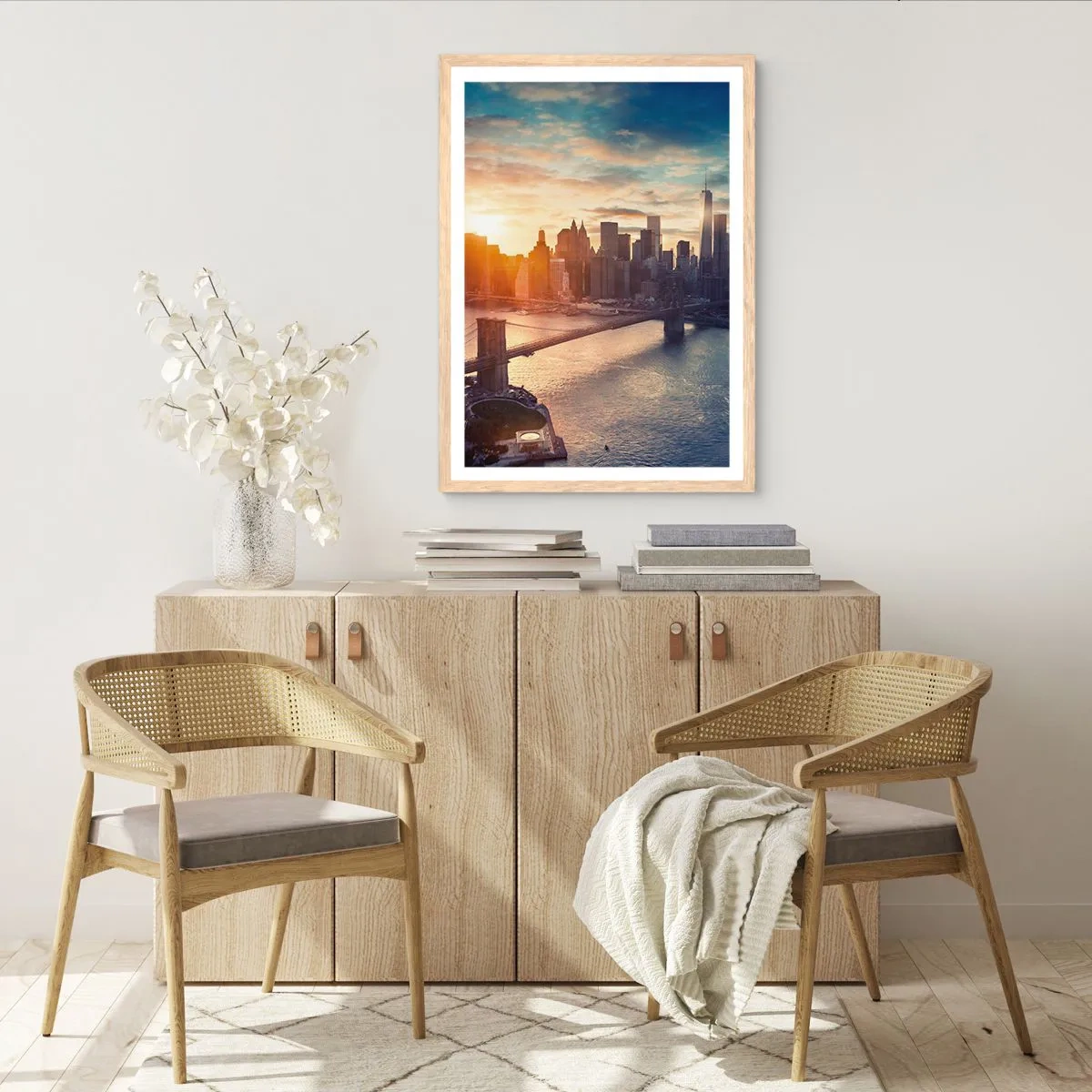 Poster in cornice rovere chiaro - Il monumento alla cultura dell'occidente - 70x100 cm