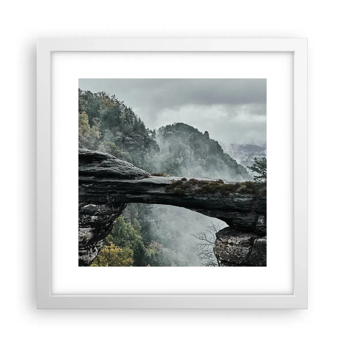 Poster in cornice bianca - Qui inizia l'avventura - 30x30 cm