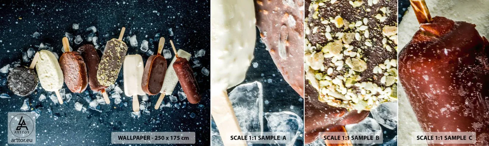 Campione Di Fotomurale Standard Eco - Il sapore della calda estate - Gelato, Gastronomia, Cibo - 100x30 cm