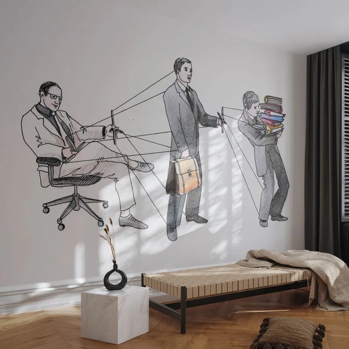 Fotomurali Premium Canvas - Ognuno ha il suo padrone - Astrazione, Uomo, Lavoro - 500x350 cm