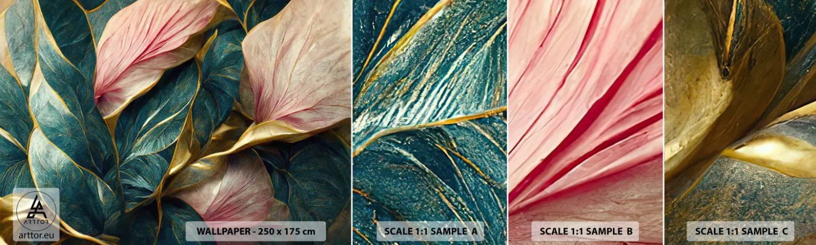 Campione di Fotomurale Adesivo Deluxe Sticker - Stile ed eleganza naturali - Art Deco, Fiori, Eleganza - 100x30 cm