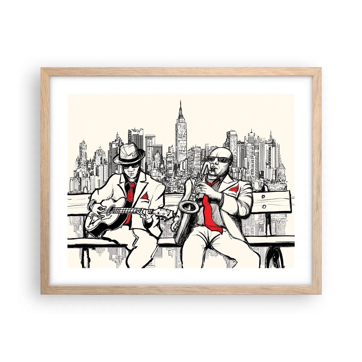 Poster in cornice rovere chiaro - Improvvisare a New York - 50x40 cm