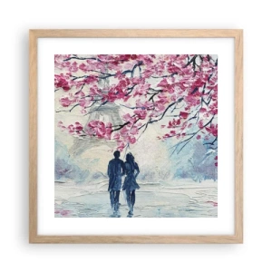 Poster in cornice rovere chiaro - Passeggiata romantica - 40x40 cm