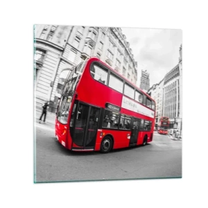 Quadro su vetro - Londra tradizionalmente: by bus - 60x60 cm