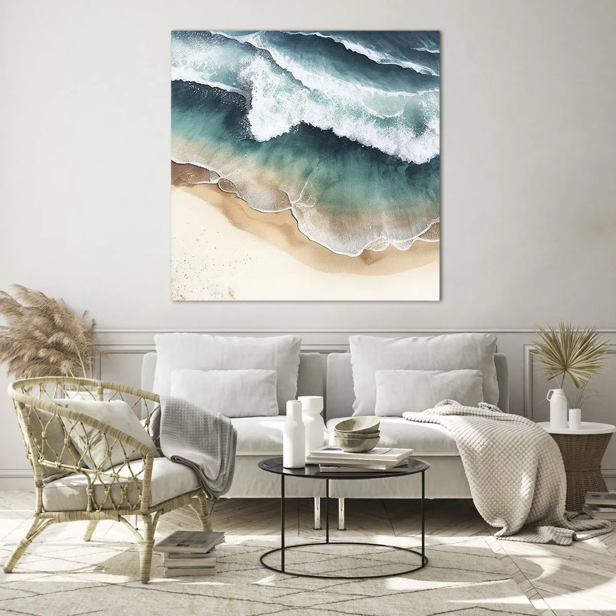 Quadro su vetro - L'eterno incontro - 30x30 cm