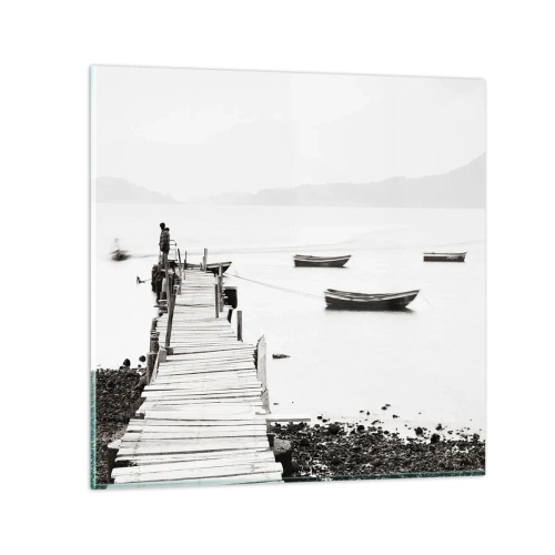 Quadro su vetro - Sull'acqua silenziosa e pura - 30x30 cm