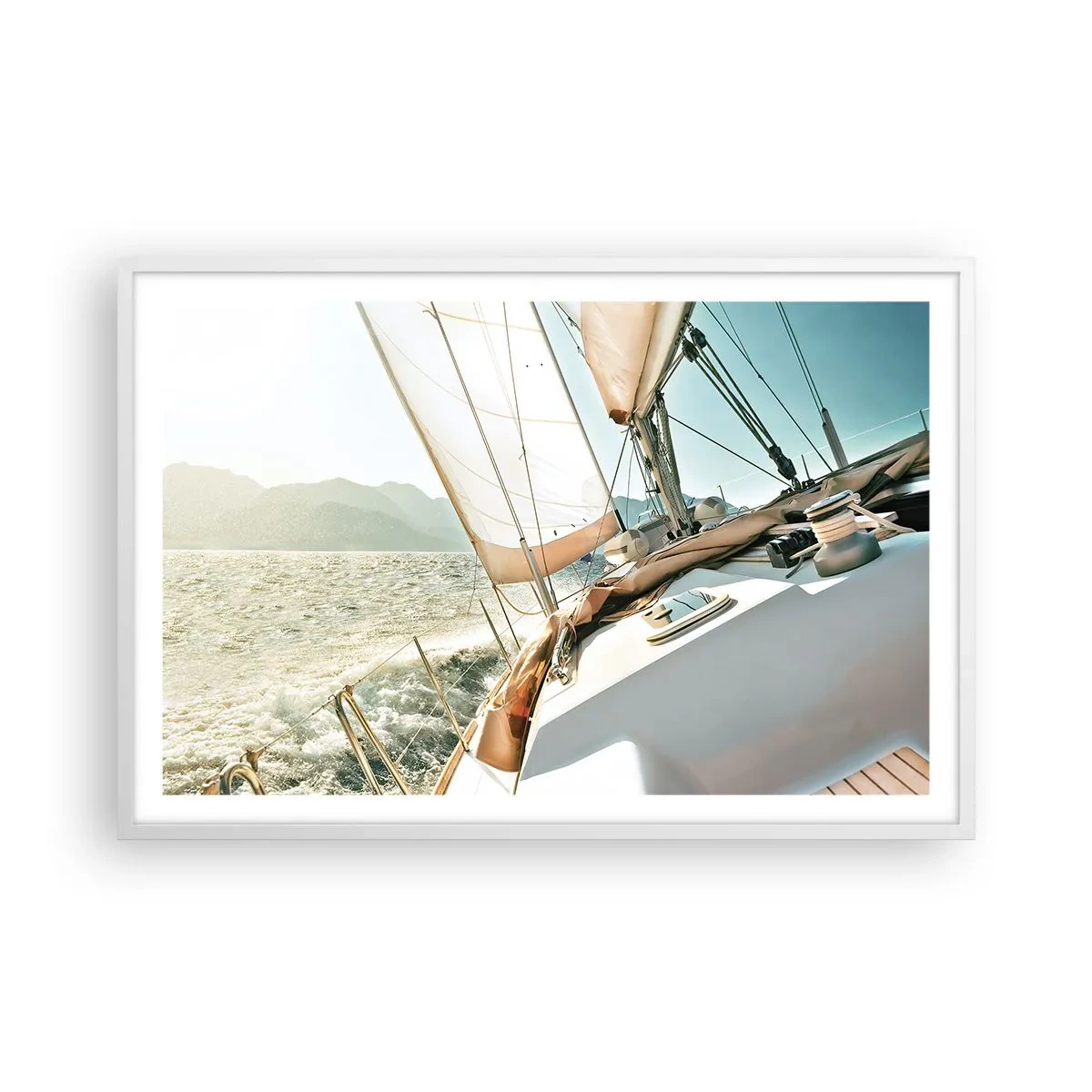 Poster in cornice bianca - A vele spiegate - 91x61 cm