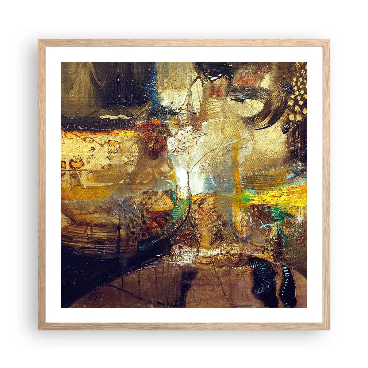 Poster in cornice rovere chiaro - Freddo, più caldo, bollente - 60x60 cm