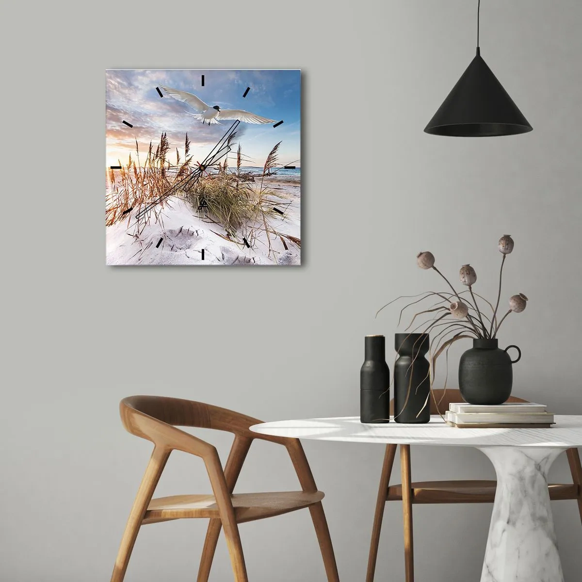 Orologio da parete - Orologio in Vetro - Vento dal mare - 40x40 cm