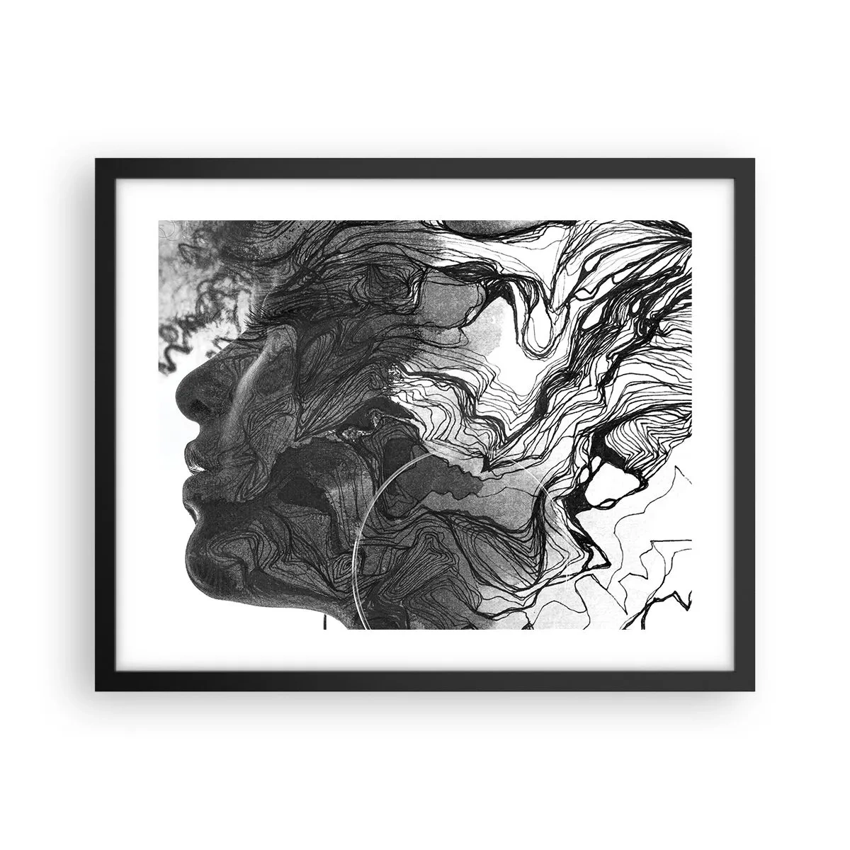 Poster in cornice nera - Aggrovigliata nei sogni - 50x40 cm
