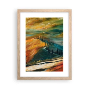 Poster in cornice rovere chiaro - Paesaggio toscano - 30x40 cm