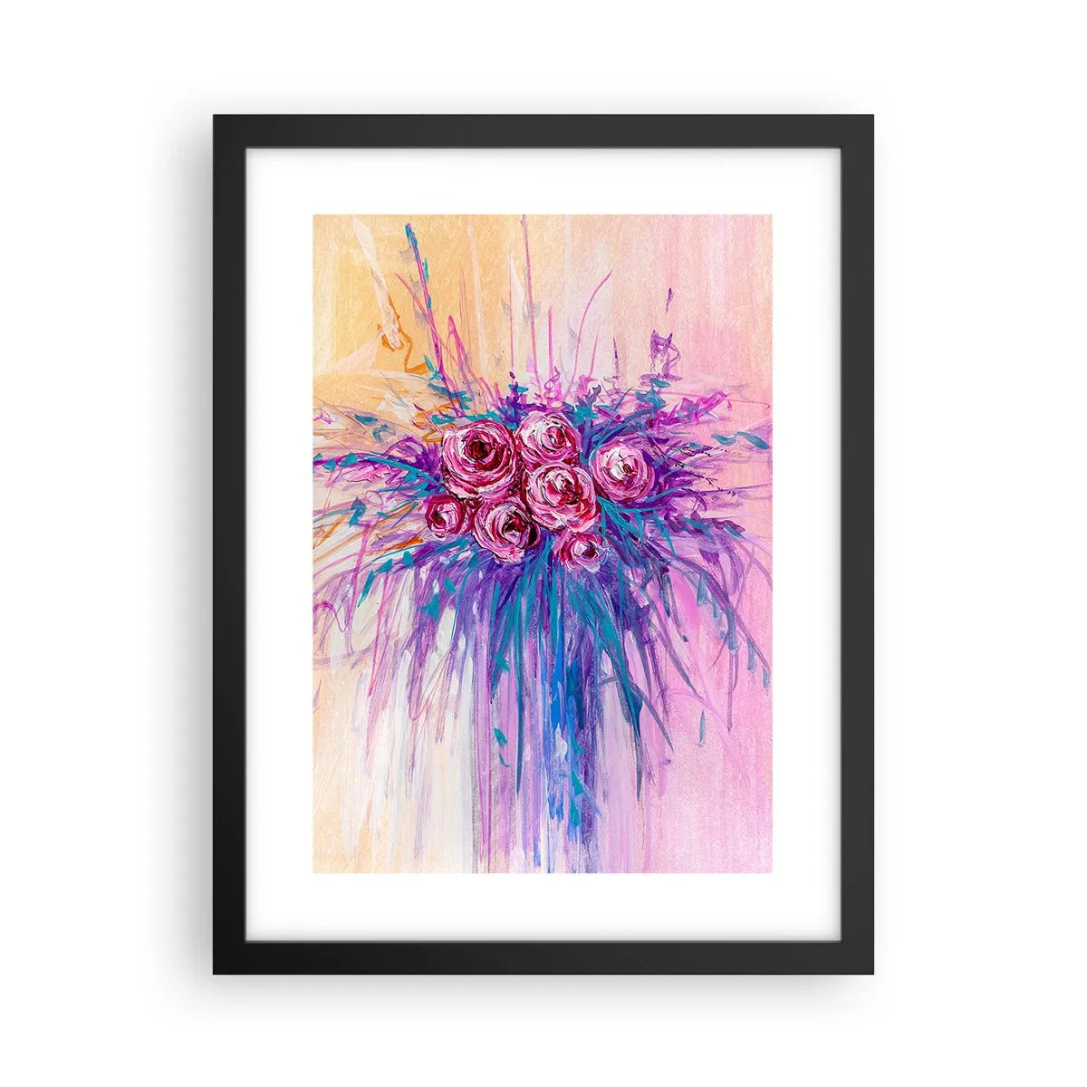 Poster in cornice nera - Fontana rosa - 30x40 cm