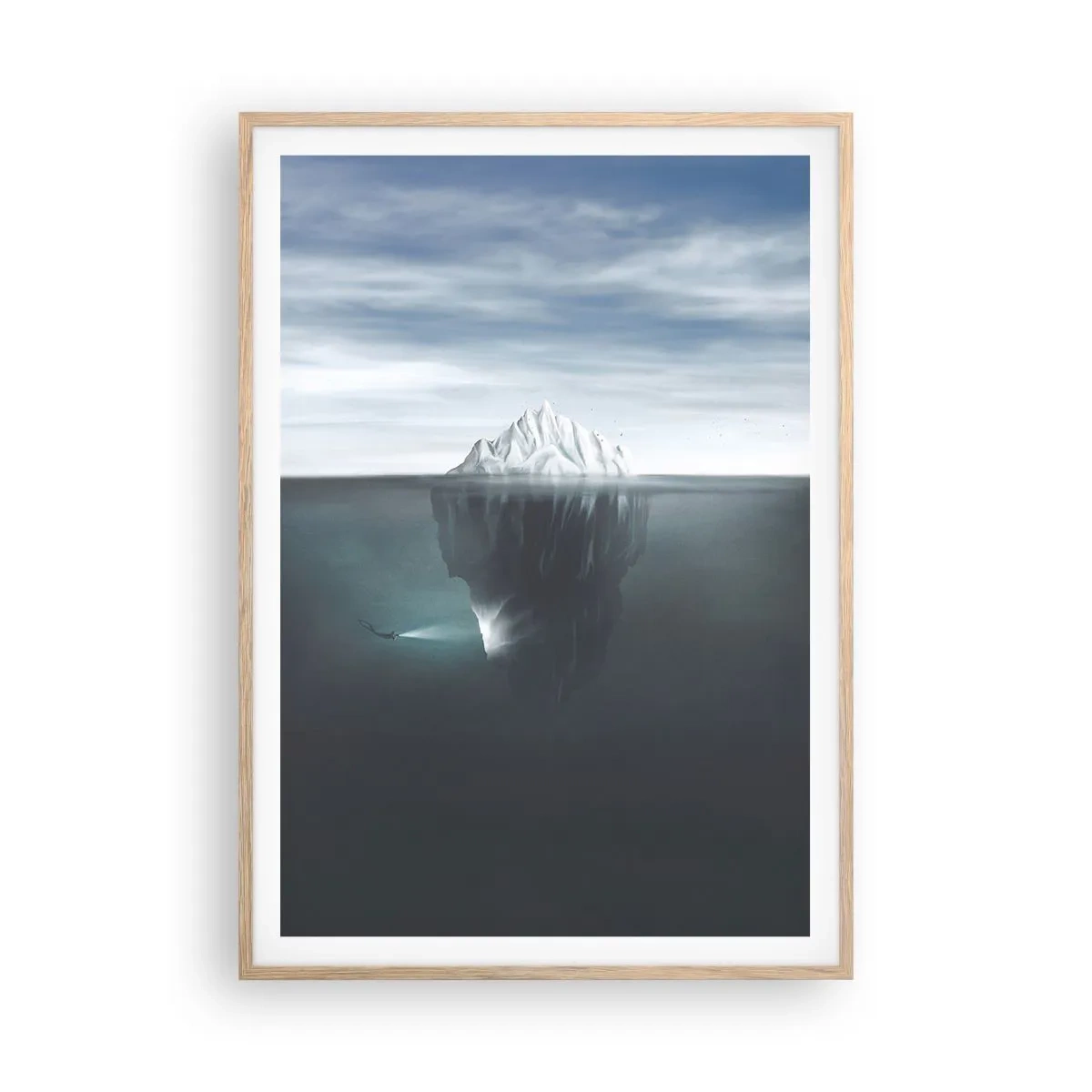 Poster in cornice rovere chiaro - Mistero sottomarino - 70x100 cm