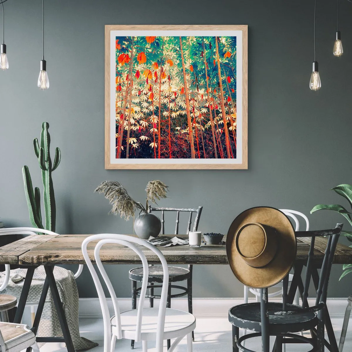 Poster in cornice rovere chiaro - La vita segreta delle foglie - 30x30 cm