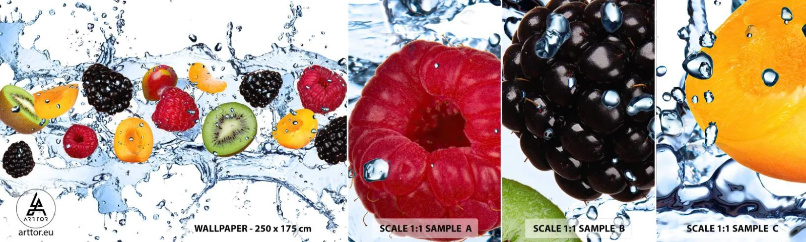 Campione Di Fotomurale Standard Eco - Gioca con noi - Frutta, Astrazione, 3D - 100x30 cm