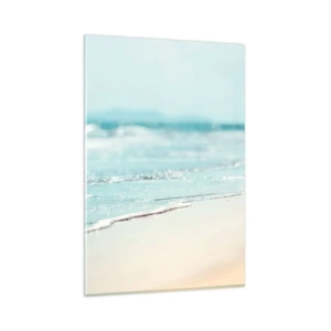 Quadro su vetro - Dolci onde dell'oceano su una spiaggia sabbiosa - 80x120cm - Calore e rumore - Decorazione murale moderna per soggiorno e camera da letto ARTTOR