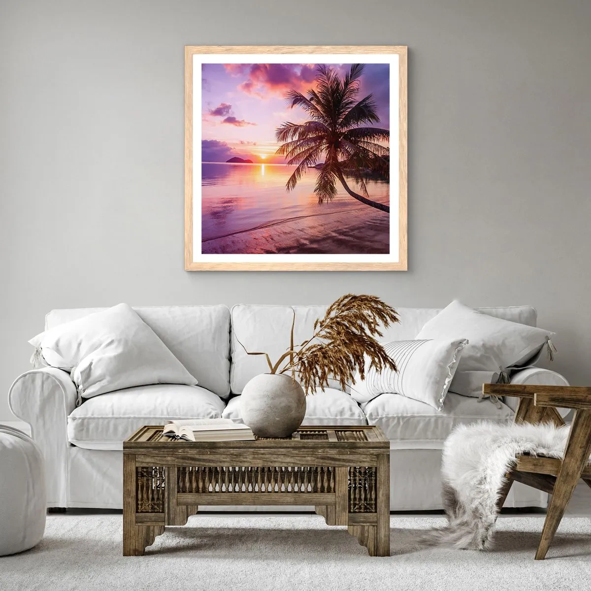 Poster in cornice rovere chiaro - Beatitudine a perdita d'occhio - 40x40 cm