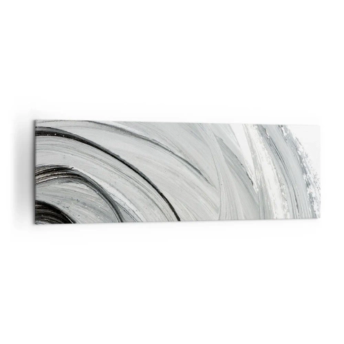 Quadro su tela - Stampe su Tela - Un vortice monocromatico nelle tonalità del grigio e del nero - 160x50cm - Composizione orbitale - Decorazione murale moderna per soggiorno e camera da letto ARTTOR