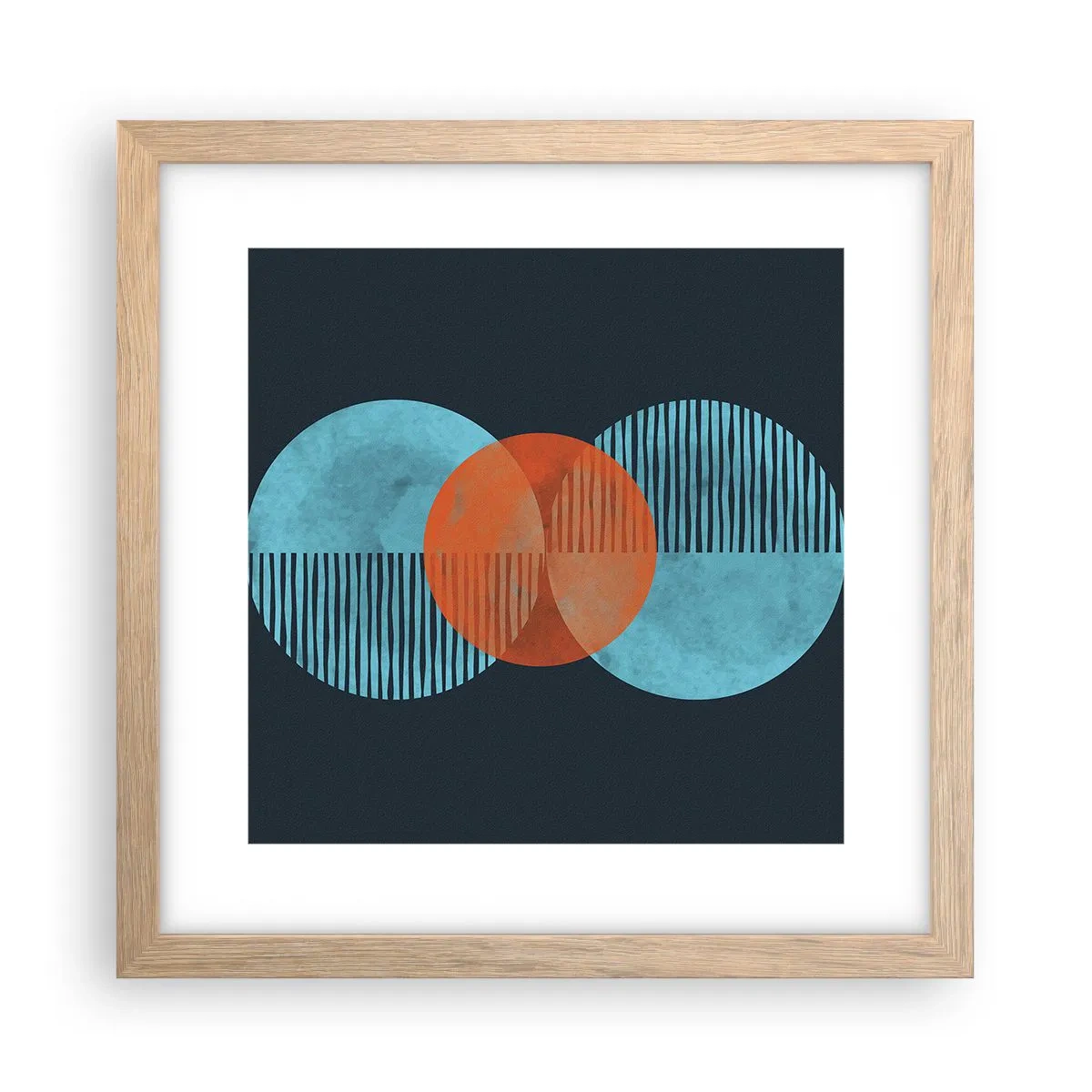 Poster in cornice rovere chiaro - Composizione simmetrica - 30x30 cm