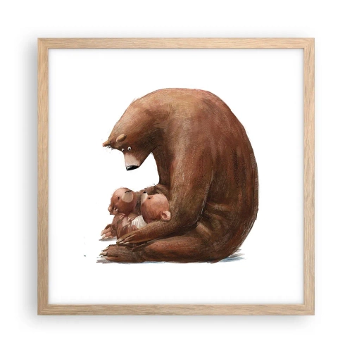 Poster in cornice rovere chiaro - Sogni d'oro, bambini - 40x40 cm