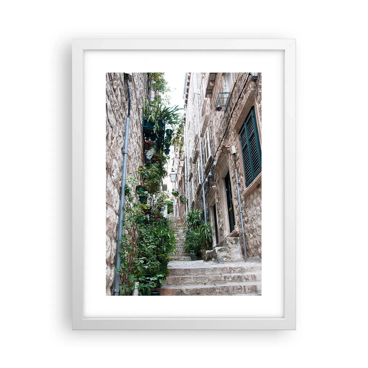 Poster in cornice bianca - Il fascino della città vecchia - 30x40 cm