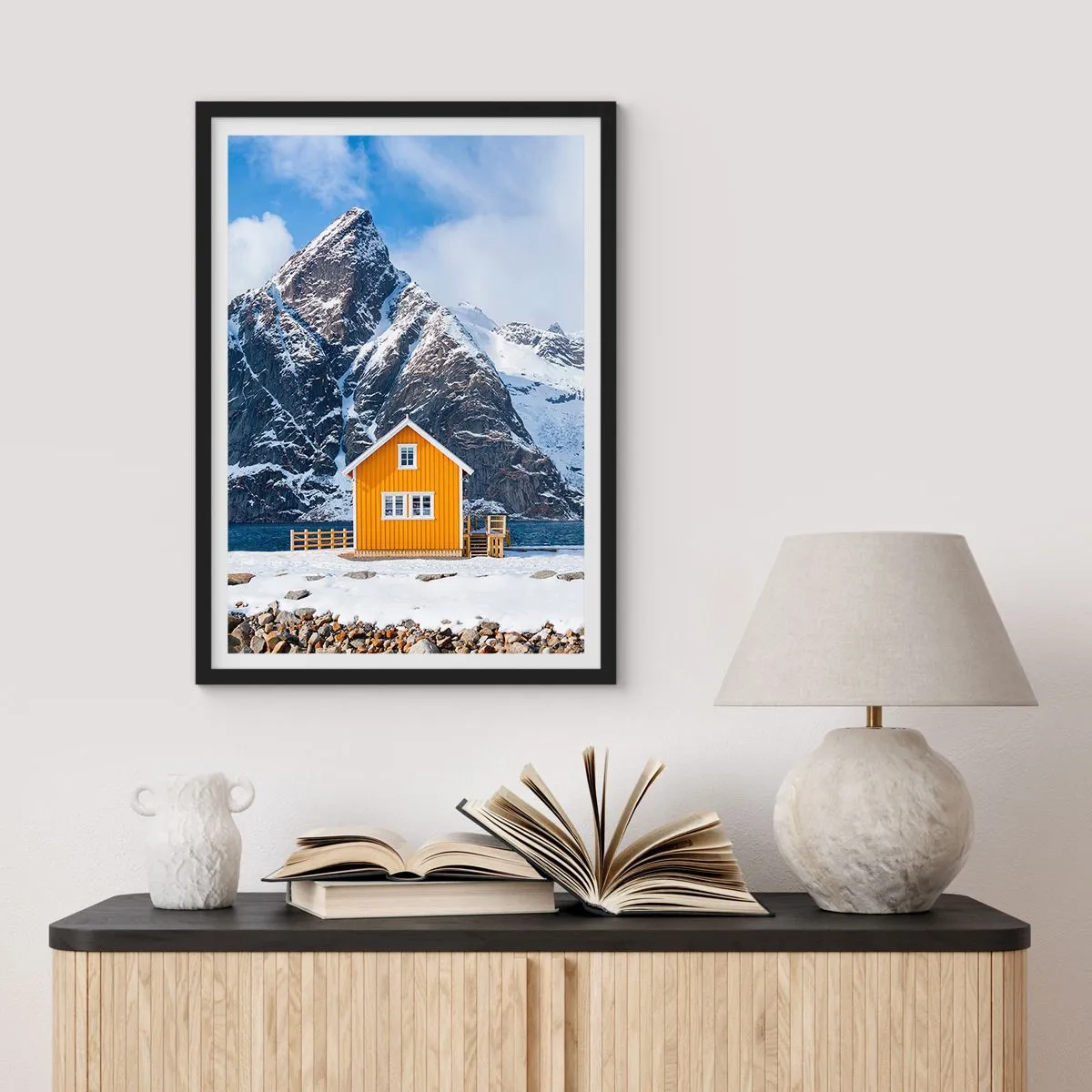 Poster in cornice nera - Vacanze scandinave - 40x50 cm