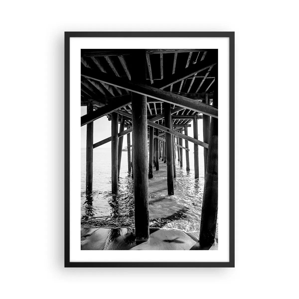 Poster in cornice nera - Nascondiglio in spiaggia - 50x70 cm