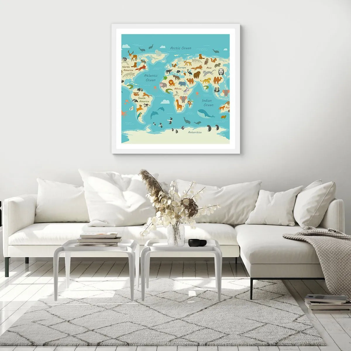 Poster in cornice bianca - Buoni vicini - 40x40 cm