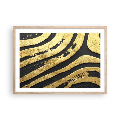 Poster in cornice rovere chiaro - Tutto scorre - 70x50 cm