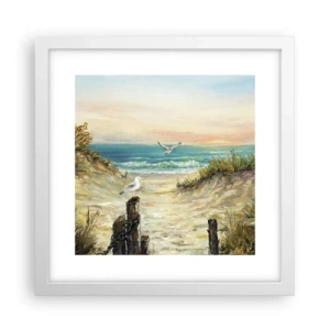 Poster in cornice bianca - Silenzio senza vento - 30x30 cm