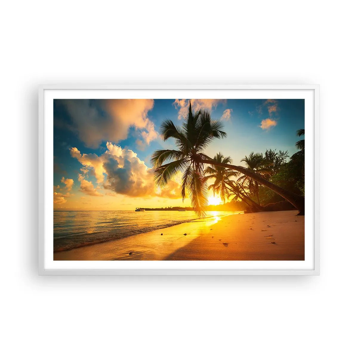 Poster in cornice bianca - Sogno dei Caraibi - 91x61 cm