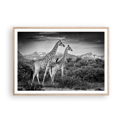 Poster in cornice rovere chiaro - Alta classe in Africa - 100x70 cm