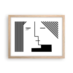 Poster in cornice rovere chiaro - Semplicemente un bacio - 40x30 cm