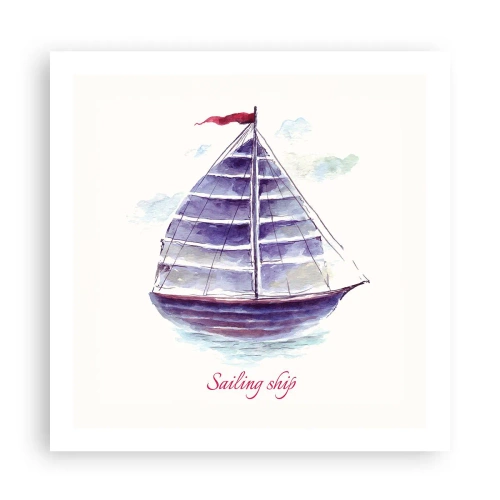 Poster - Gonfie vele e mare calmo - 60x60 cm