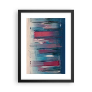 Poster in cornice nera - Composizione verticale in blu e rosso - 30x40 cm