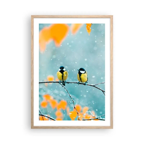 Poster in cornice rovere chiaro - Pettegolezzi alati - 50x70 cm