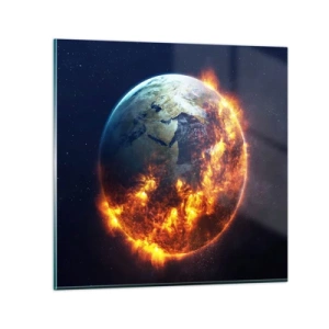 Quadro su vetro - Le fiamme dell'apocalisse - 30x30 cm